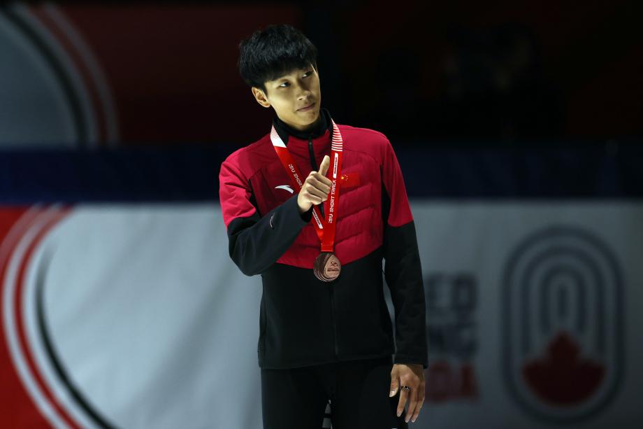 [图]短道速滑巡回赛蒙特利尔站：孙龙男子1500米摘铜